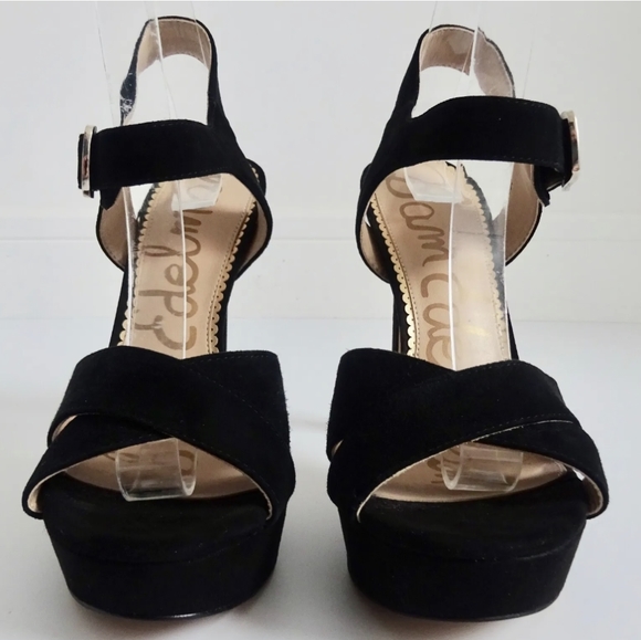 Sam Edelman Willa Y2K black leather very high heel sandals shoes buckle UK 7/7.5 - Picture 5 of 12
